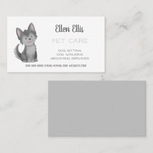 Dog Walking Pet Sitting Services Watercolor Business Card