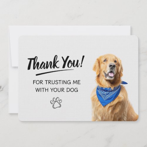 Dog Walking Pet Sitting  Thank You Card
