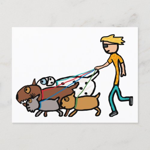Dog Walking Postcard