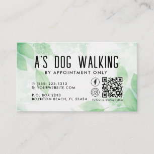 Dog Walking QR Code Photo Business Card