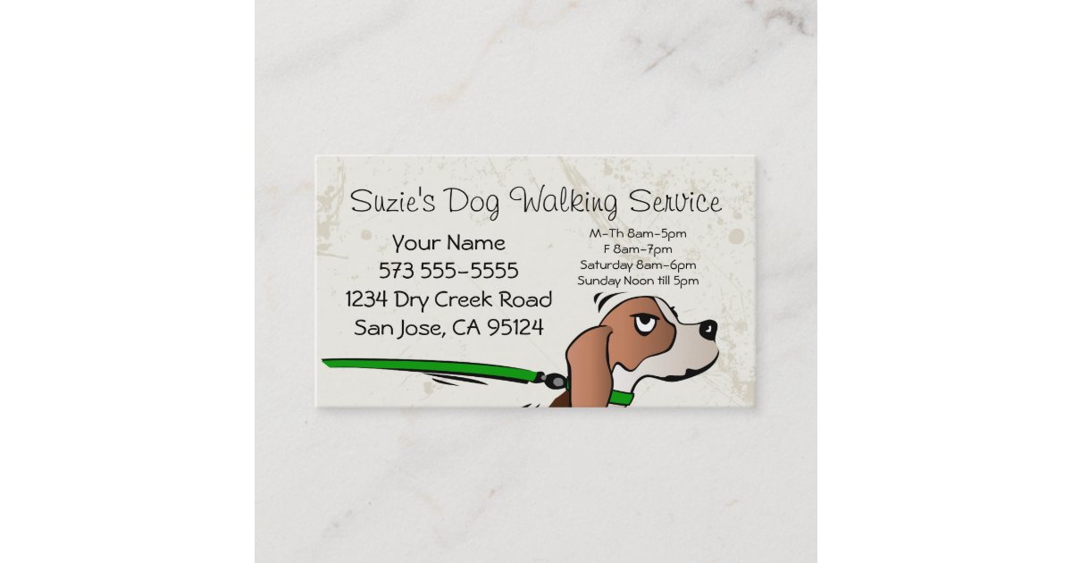Dog Walking Service Business Card