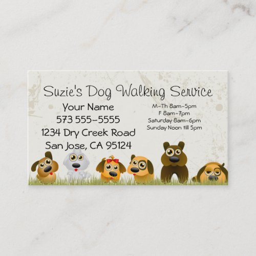 Dog Walking Service Business Card