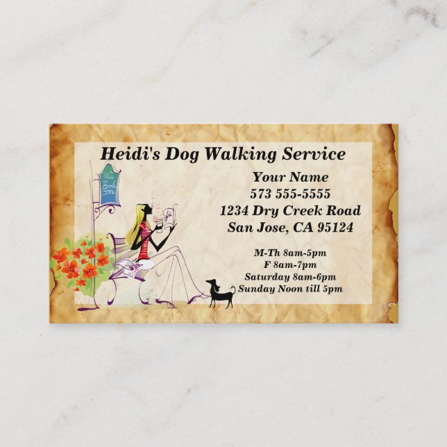 Dog Walking Service Business Card (Front)