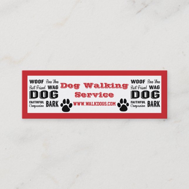 Dog Walking Service Mini Business Card (Front)