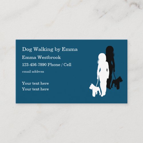 Dog Walking Service Simple Modern Business Card