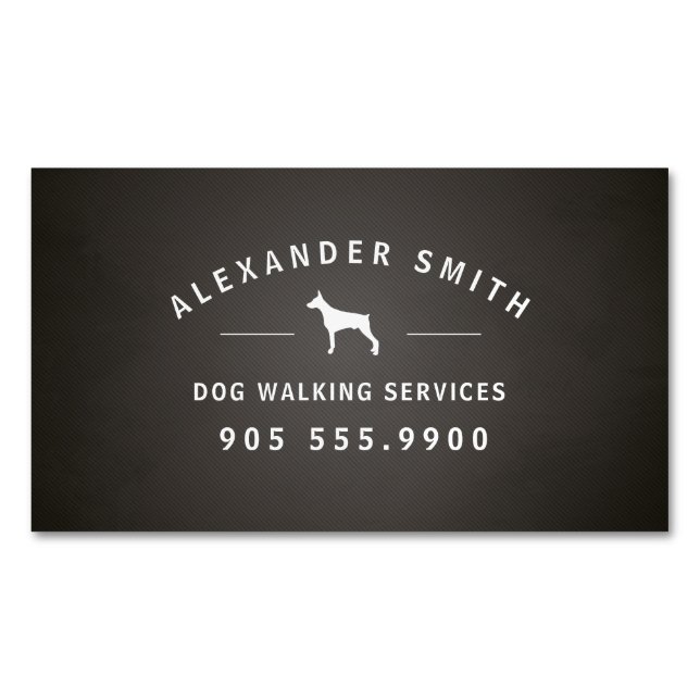 Dog Walking Services Business Card Magnet (Front)