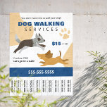 Dog Walking Services Business Tear Off Flyer<br><div class="desc">This professionally designed and customizable flyer is an effective way to promote your dog walking services and connect with potential clients in your local community.</div>