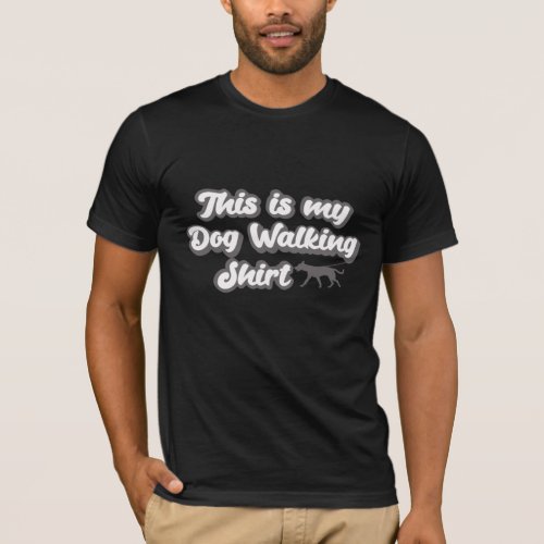 Dog Walking Shirt Funny Dog Dad Black T_shirt