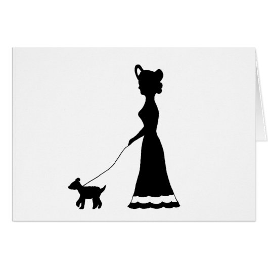 Dog Walking silhouette cards (Front Horizontal)