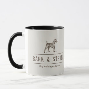 Dog Walking Sitting Business Logo Natural Brown Mug