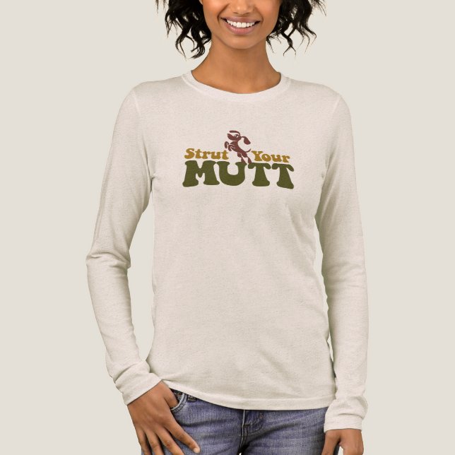 Dog Walking Strut Your Mutt  Tri-Blend Shirt (Front)