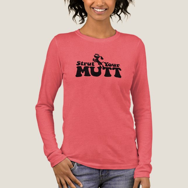 Dog Walking Strut Your Mutt  Tri-Blend Shirt (Front)