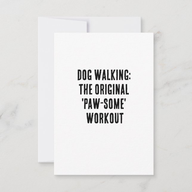 Dog walking: the original 'paw-some' workout thank you card (Front)