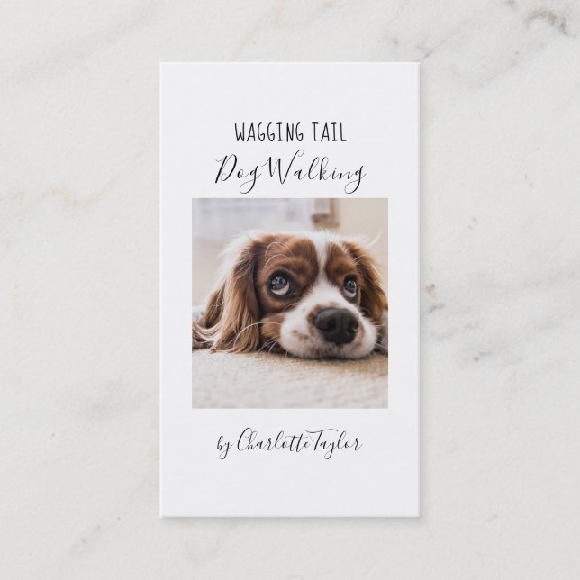 Dog Walking Theme Cute Business Card (Front)