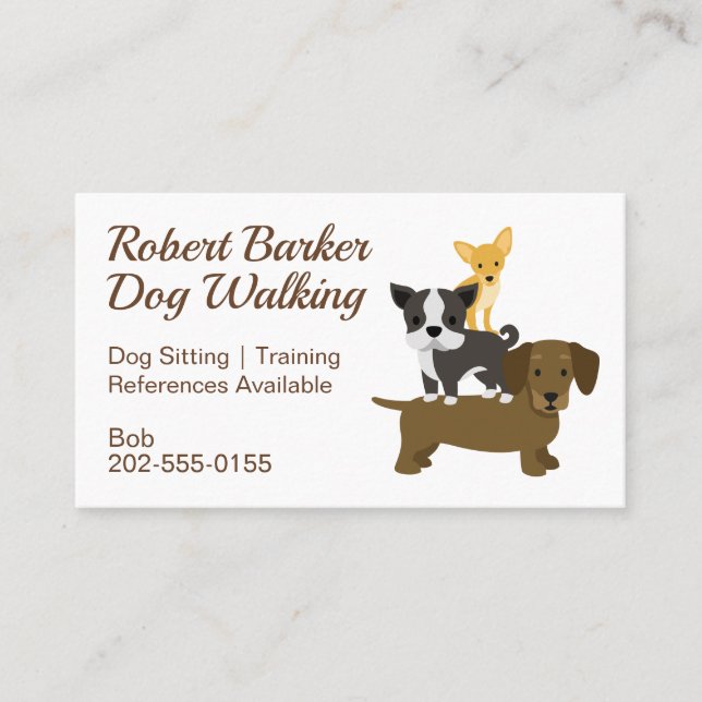 Dog Walking Training Groomer Business Card (Front)
