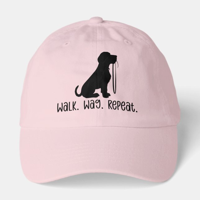 Dog Walking - Walk. Wag. Repeat.  Hat (Front)