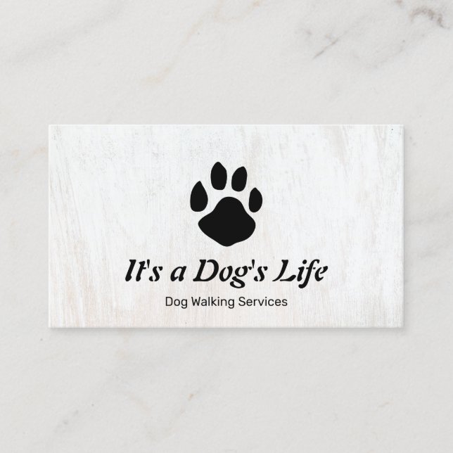 Dog Walking Walker Paw Business Card (Front)