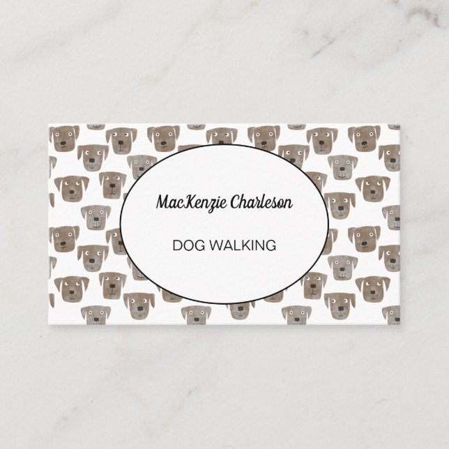 Dog Walking Watercolor Business Card (Front)