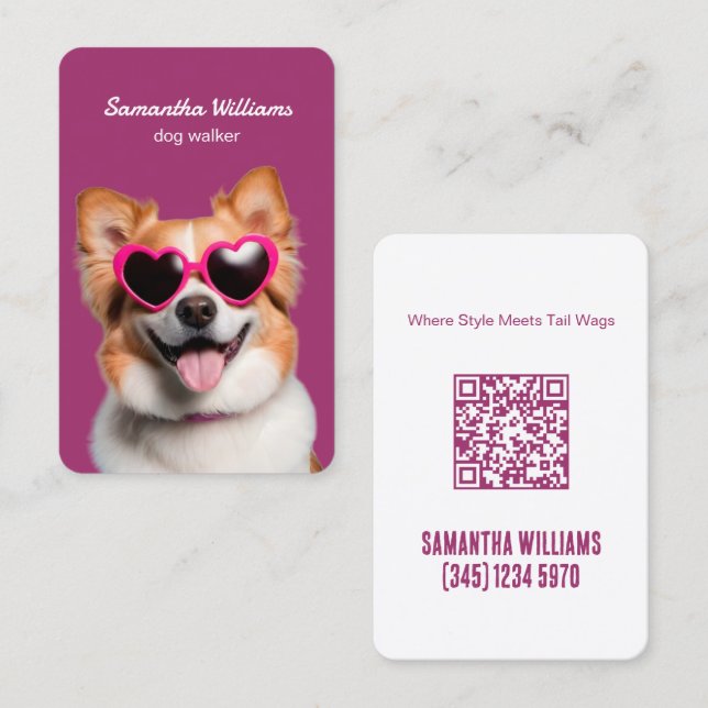 Dog Walking WhatsApp Click To Chat Business Card (Front/Back)