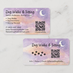 Dog Walks and Sitting QR Code Business Card