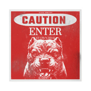 Dog warning sign