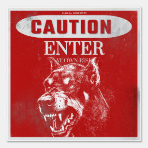 Dog warning sign