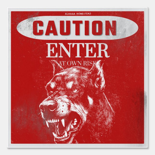 Dog warning sign (Front)