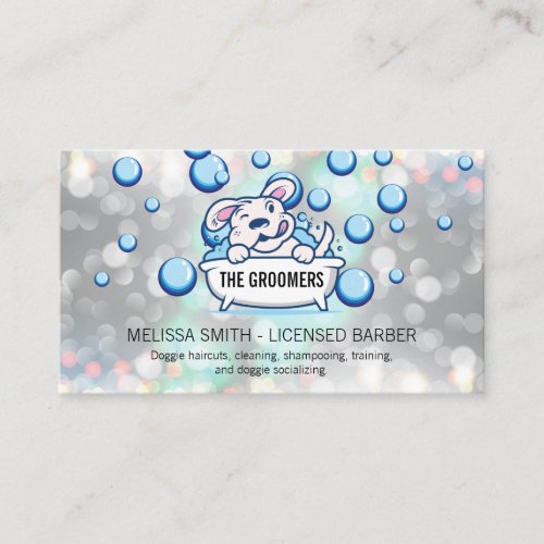Dog Wash  Cleaner  Soap Bubbles Business Card