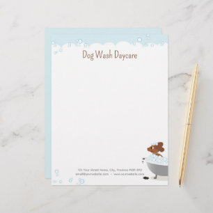 Dog Wash Daycare Whimsical Cute Funny Letterhead