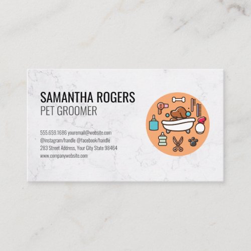 Dog Wash Shower Icon Appointment Card