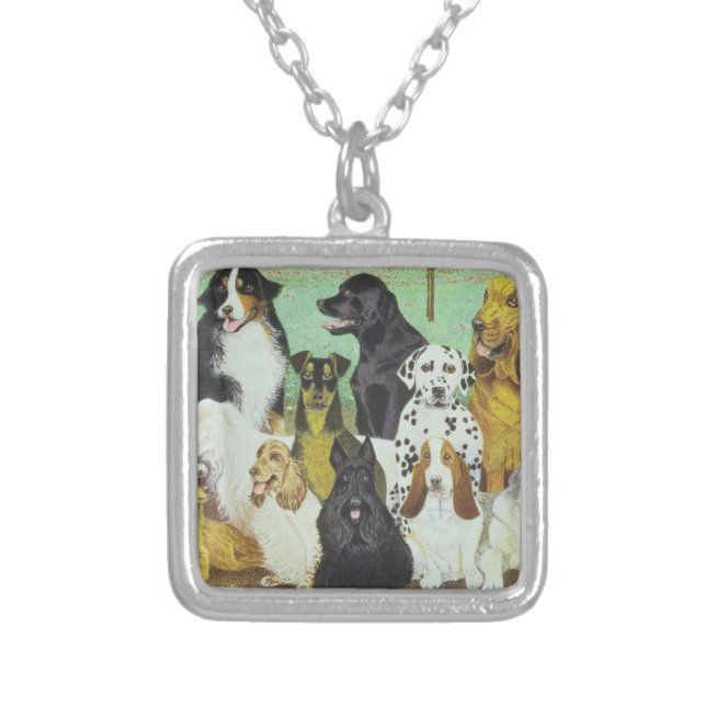 Dog Watch Silver Plated Necklace (Front)