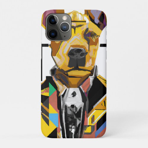 Dog Wearing a Suit Digital Art iPhone 11 Pro Case