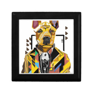 Dog Wearing a Suit: Digital Art Gift Box