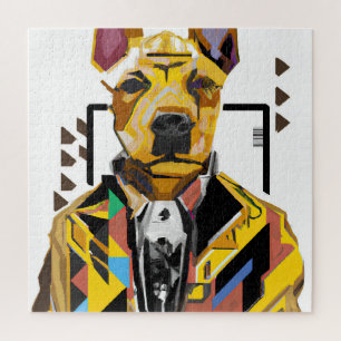 Dog Wearing a Suit: Digital Art Jigsaw Puzzle