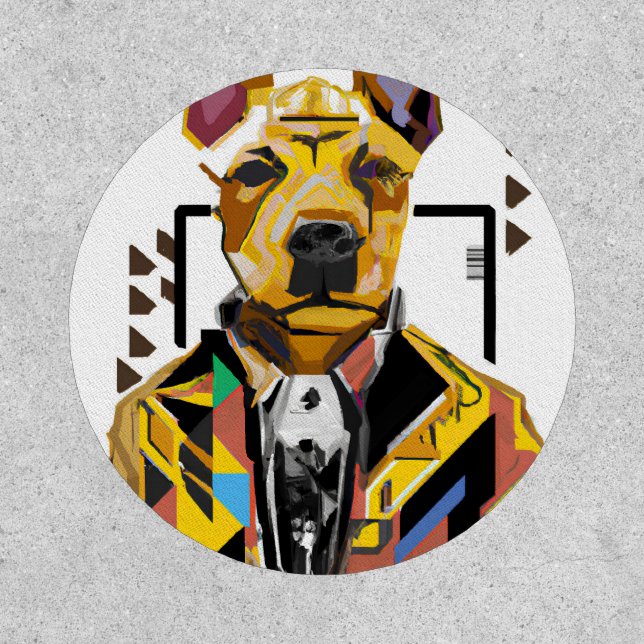 Dog Wearing a Suit: Digital Art Patch (Front)