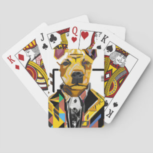Dog Wearing a Suit: Digital Art Poker Cards