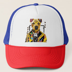 Dog Wearing a Suit: Digital Art Trucker Hat