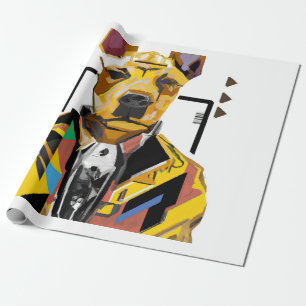 Dog Wearing a Suit: Digital Art Wrapping Paper