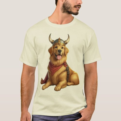 Dog Wearing A Viking Helmet T_Shirt