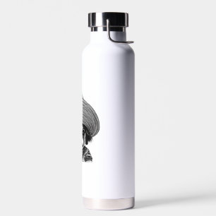dog wearing hat original color water bottle