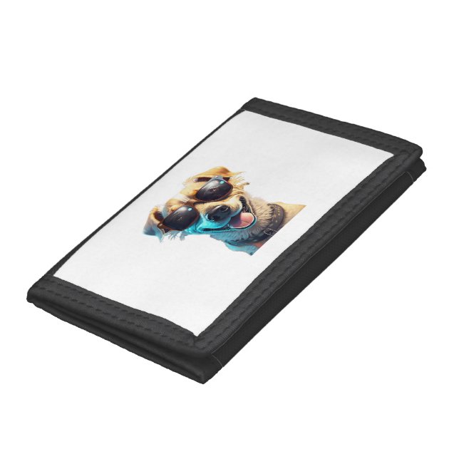 dog wearing sunglasses Active  Trifold Wallet (Bottom)