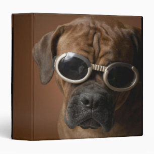 Dog wearing sunglasses binder