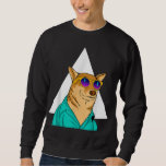 Dog Wearing Sunglasses Funny Pet Cute Cartoon Grap Sweatshirt