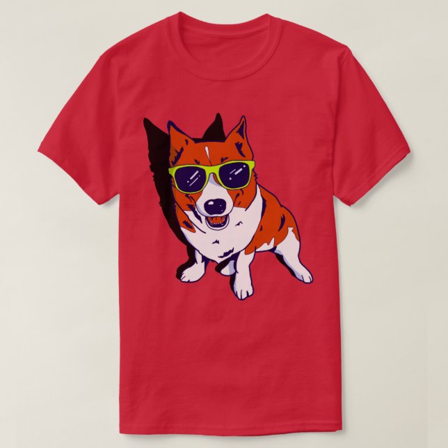 Dog Wears His Sunglasses T-Shirt (Design Front)