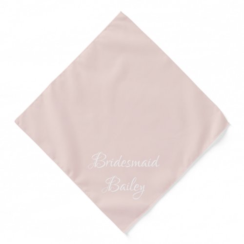 Dog wedding bridesmaid custom name blush pink bandana