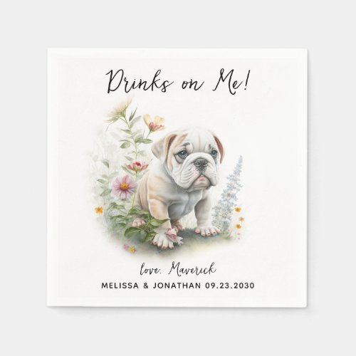 Dog Wedding Cocktail Napkins