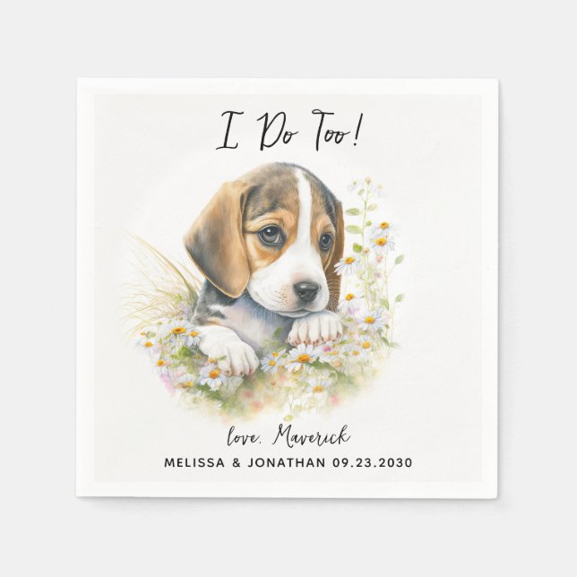 Dog Wedding Cocktail Napkins (Front)