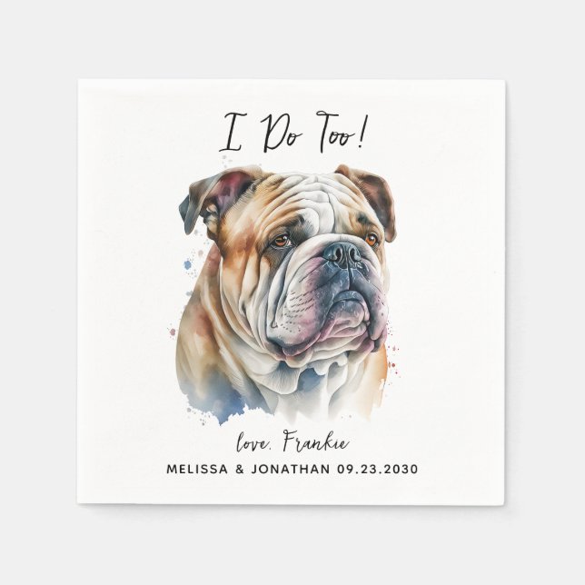 Dog Wedding Cocktail Napkins (Front)