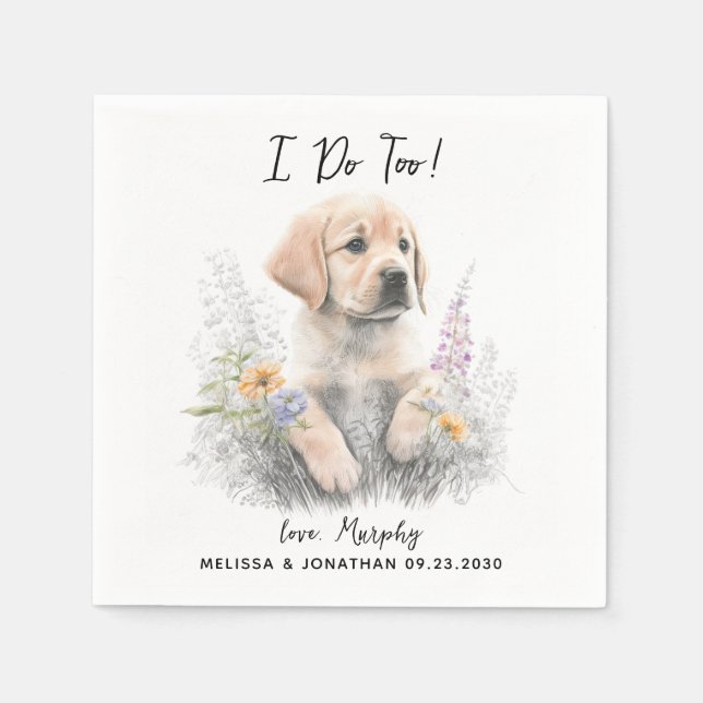 Dog Wedding Cocktail Napkins (Front)