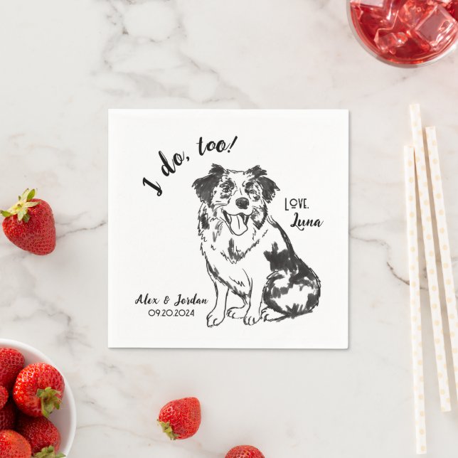 Dog Wedding Cocktail Napkins (Insitu)